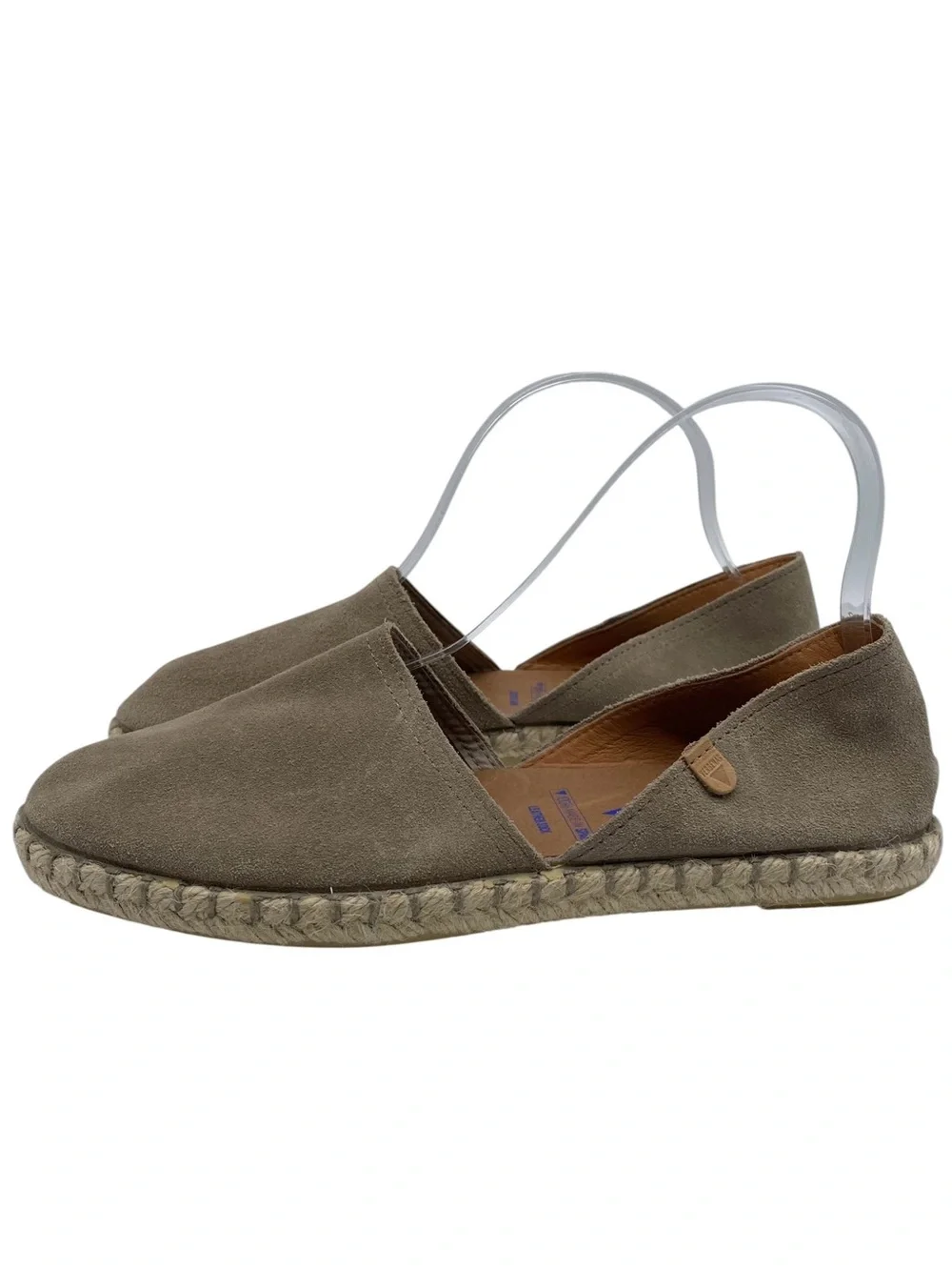 Verbenas Womens Shoes Espadrille Slip On Sz 7.5 Stone Tan Suede Leather D'Orsay